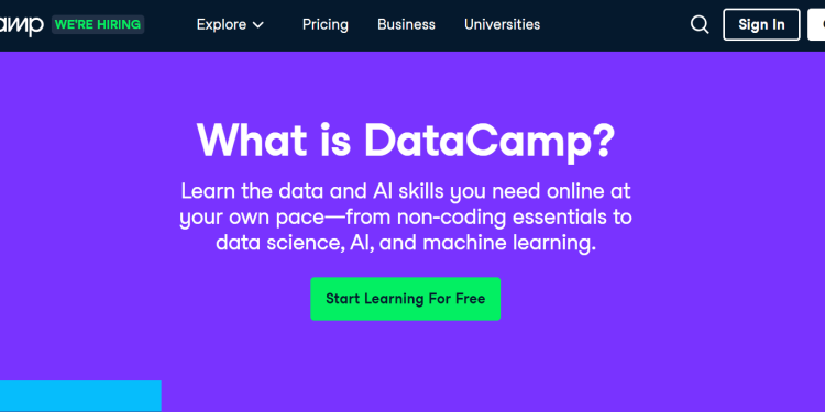 Data Camp: Learn Data Science and AI Online